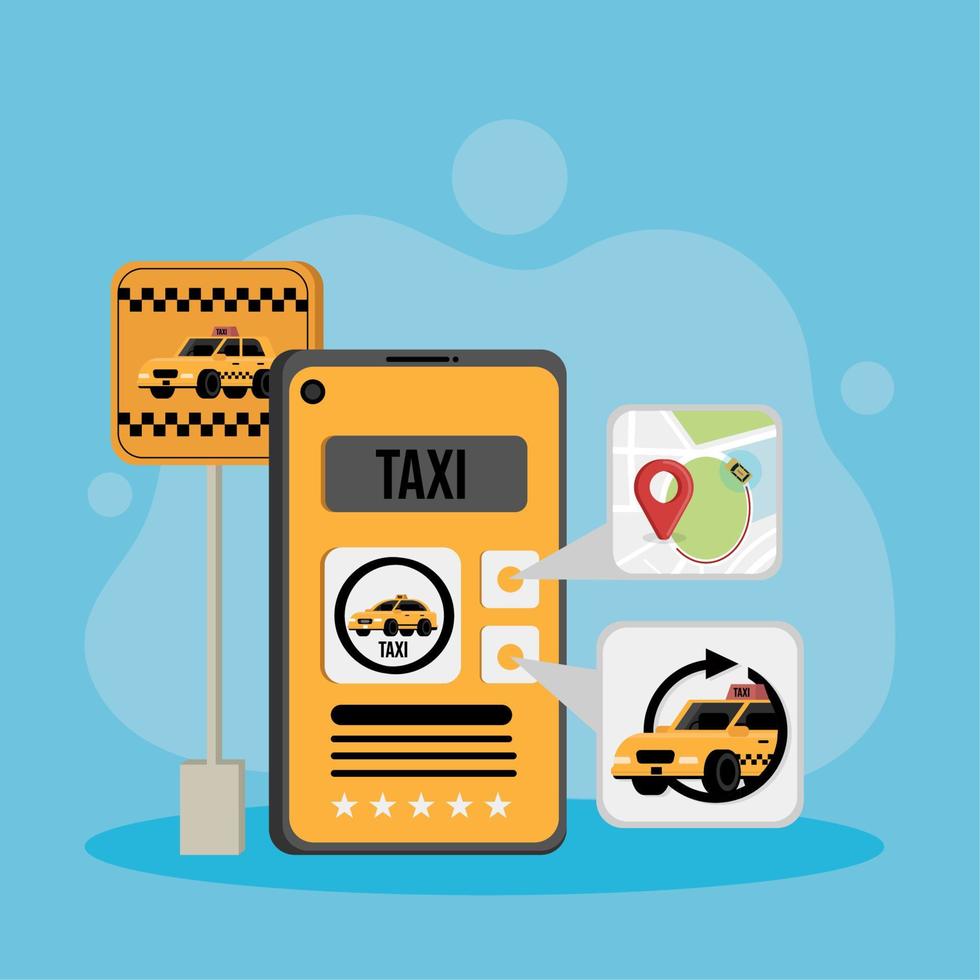 taxi service website app vector