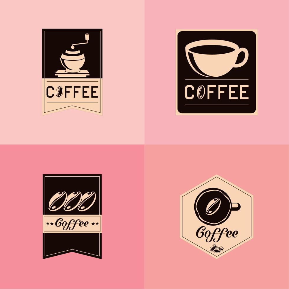 coffee labels icons vector