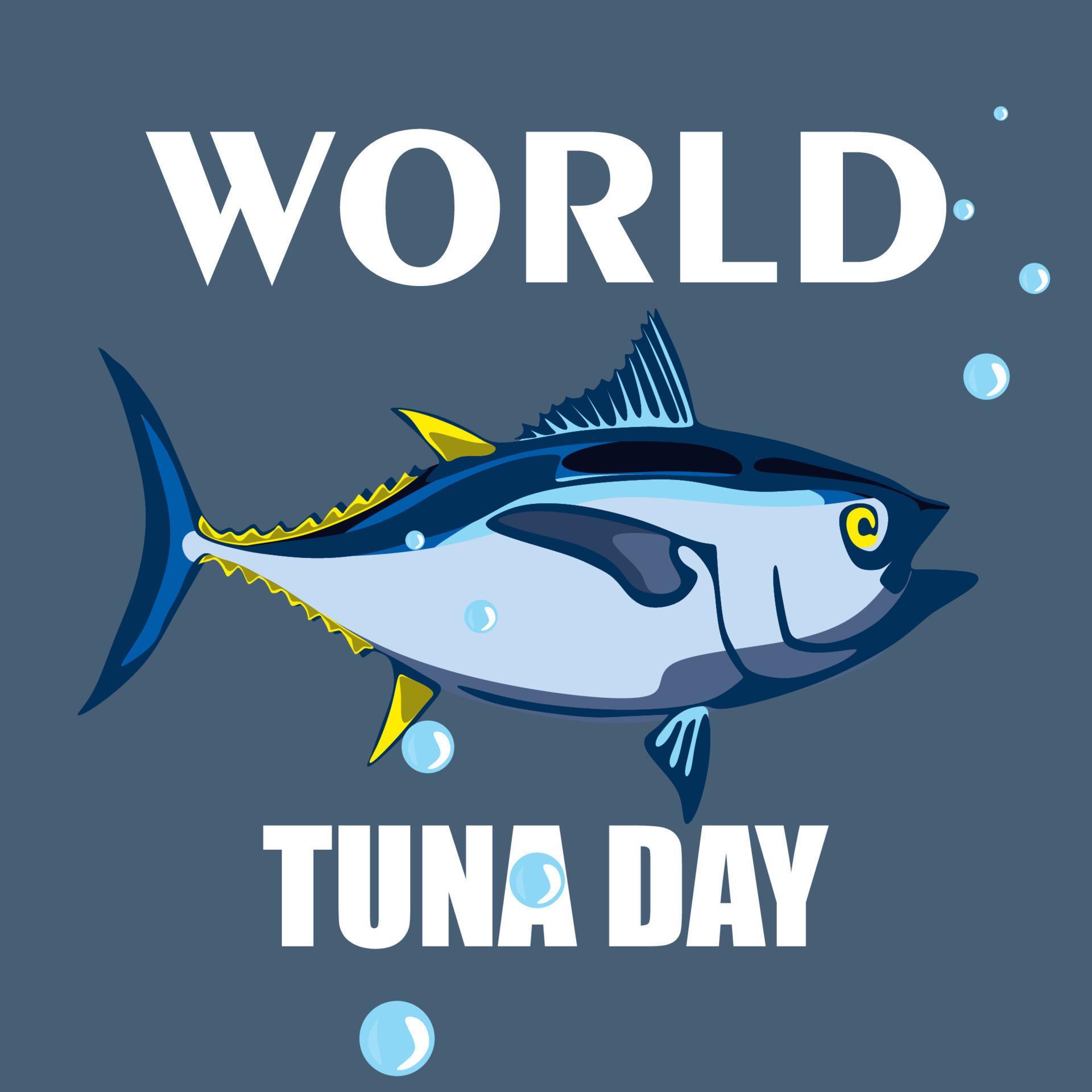 ilustración del día mundial del atún. vector aislado atún pescado
