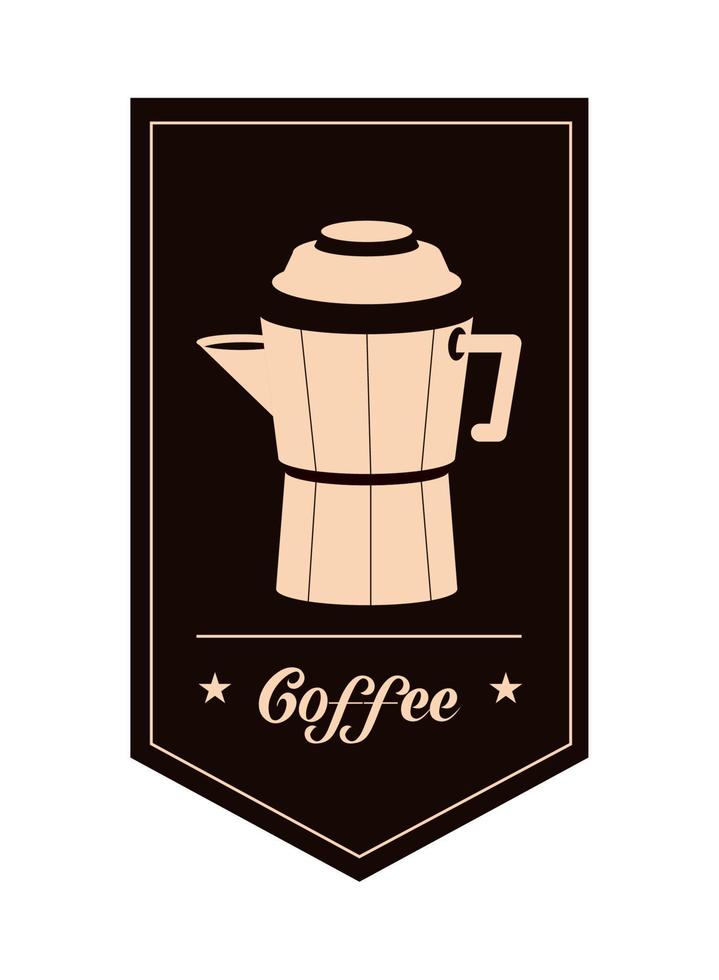 coffee pot label vector