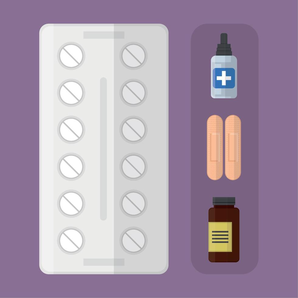 set of medical medicine vector