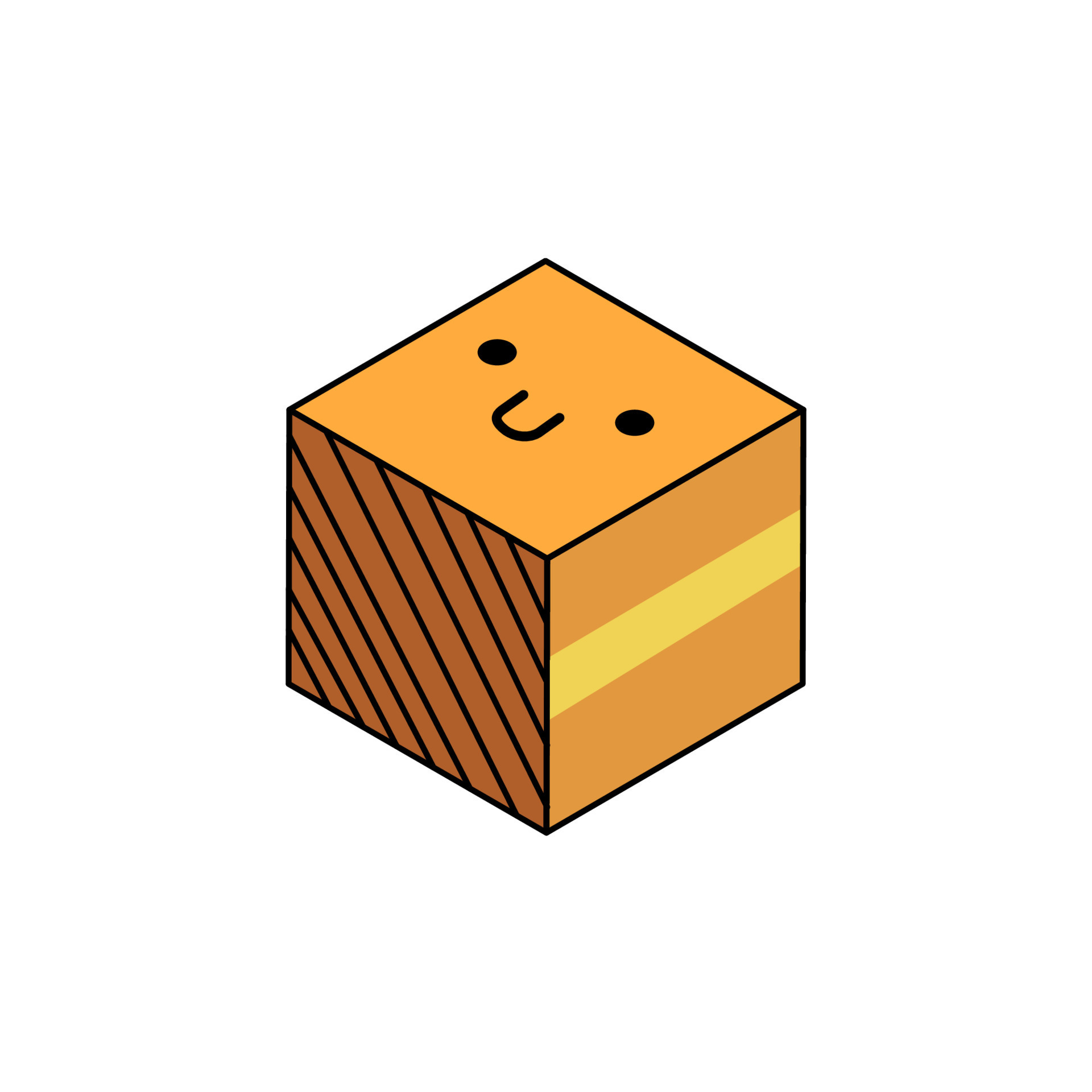 Box Doodle Character Illustration, Best For Game Asset, Children