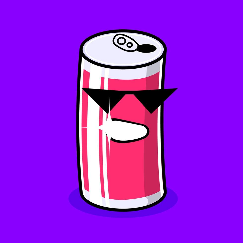 ilustración de personaje de lata de refresco buena para mascota de marca, publicidad, etc. vector