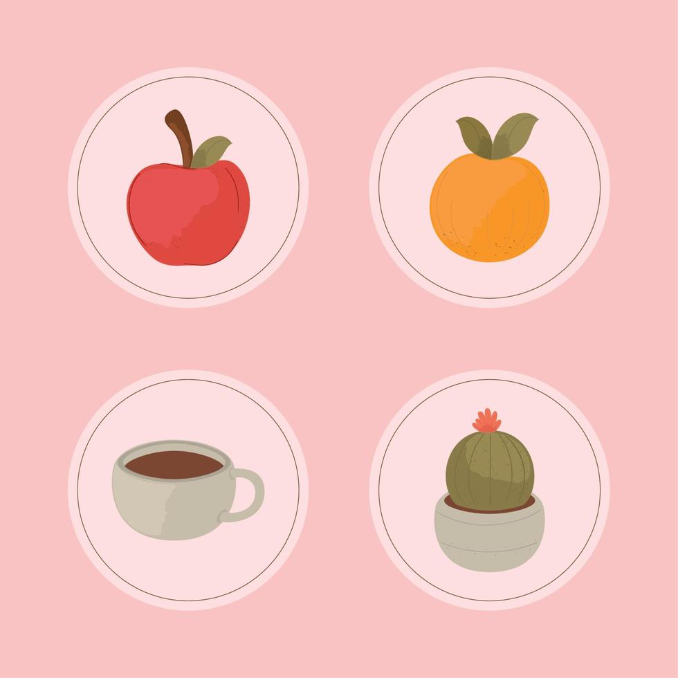 social media highlights icons vector