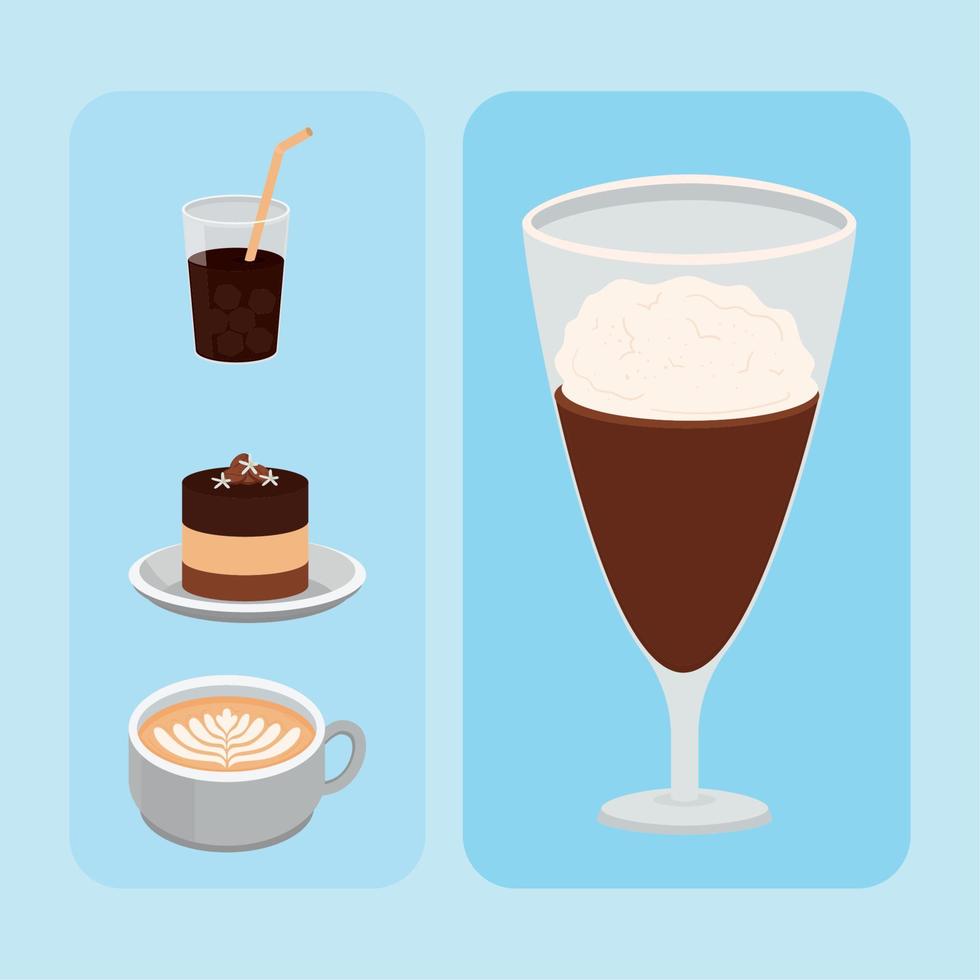 international coffee day icons set vector