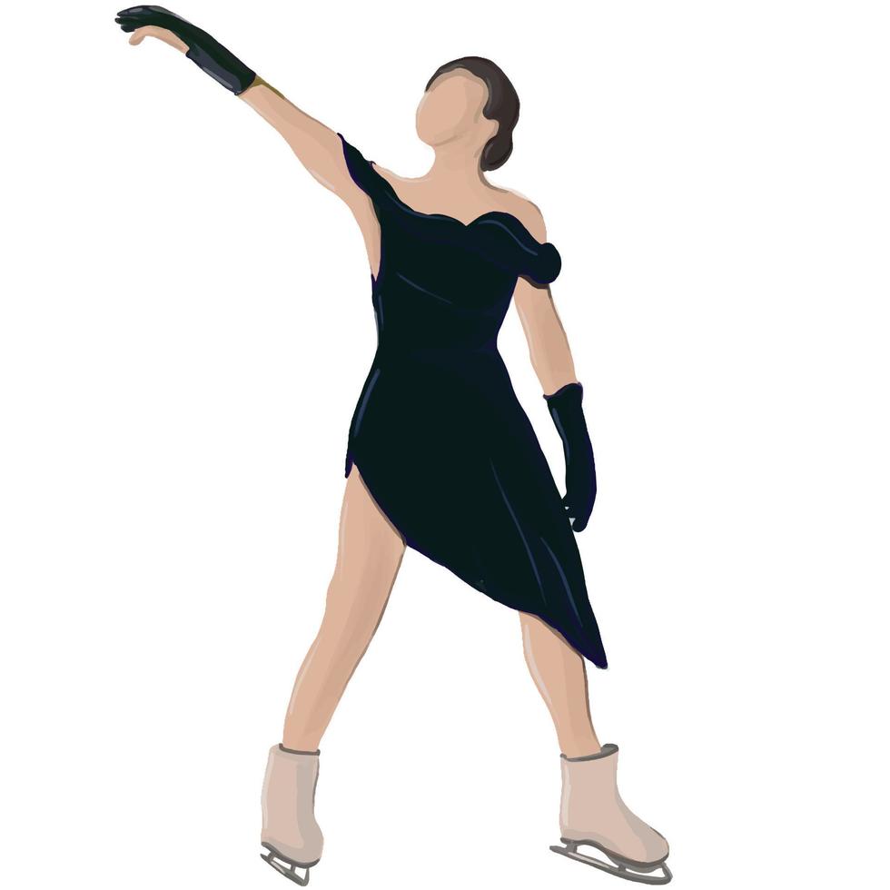 sport figure skating, Women's single skating. Figure skater on ice vector