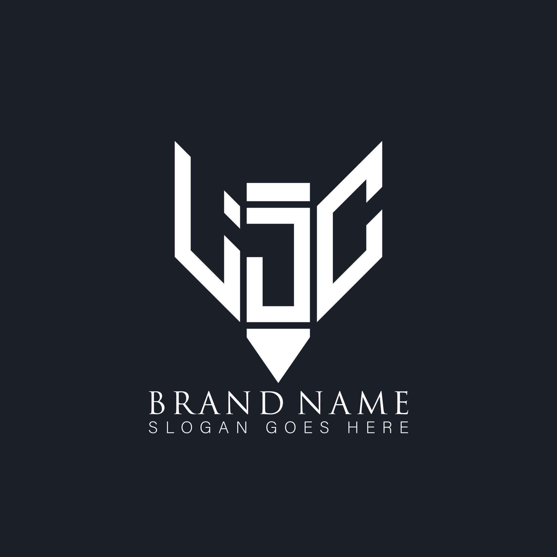 diseño de logotipo de letra ljc sobre fondo negro. ljc creative