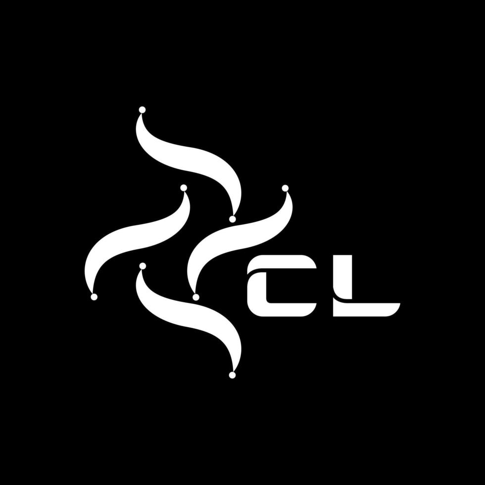 diseño de logotipo de letra cl sobre fondo negro. cl concepto de logotipo de letra de iniciales minimalistas de tecnología creativa. cl diseño de logotipo de letra vectorial abstracto plano moderno único. vector