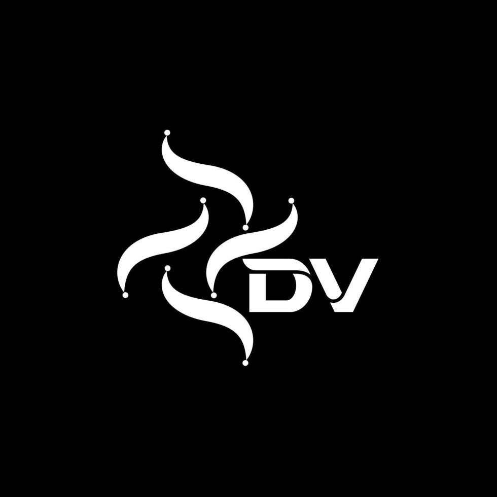 diseño de logotipo de letra dv sobre fondo negro. Concepto de logotipo de letra inicial minimalista de tecnología creativa dv. dv diseño de logotipo de letra vectorial abstracto plano moderno único. vector