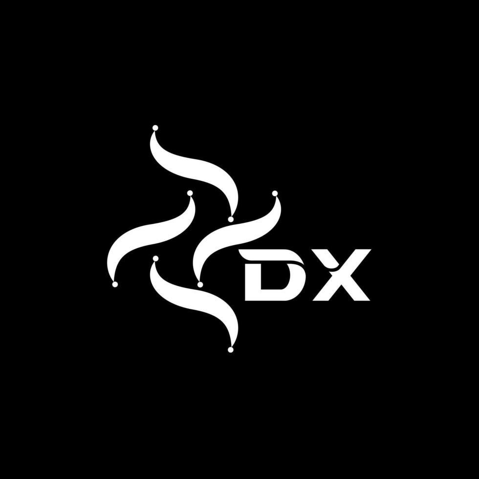 diseño del logotipo de la letra dx sobre fondo negro. dx tecnología creativa concepto de logotipo de letra inicial minimalista. dx diseño de logotipo de carta de vector abstracto plano moderno único.