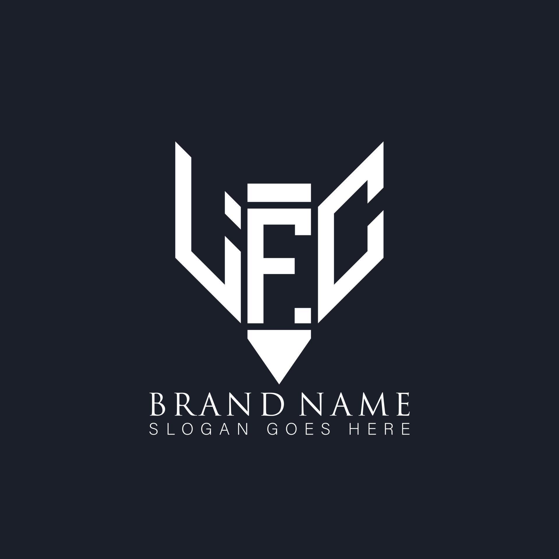 LFC letter logo design on black background. LFC creative monogram