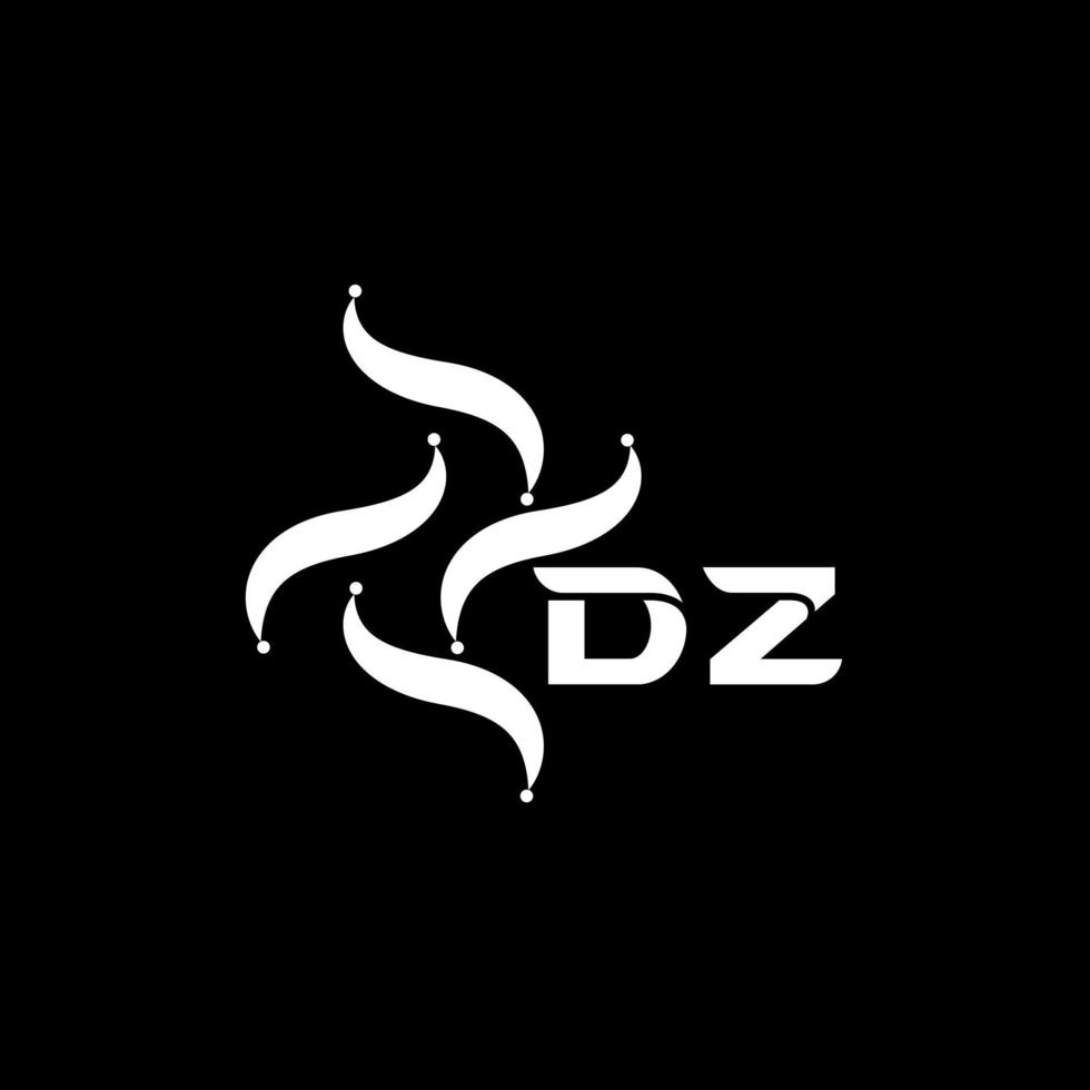 diseño del logotipo de la letra dz sobre fondo negro. concepto de logotipo de letra inicial minimalista de tecnología creativa dz. dz diseño de logotipo de letra vectorial abstracto plano moderno único. vector