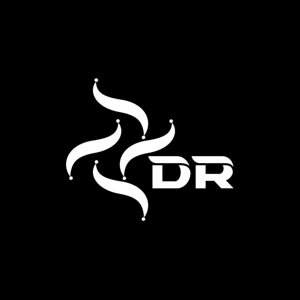 diseño del logotipo de la letra dr sobre fondo negro. dr tecnología creativa concepto de logotipo de letra inicial minimalista. diseño de logotipo de letra vectorial abstracto plano moderno único dr. vector