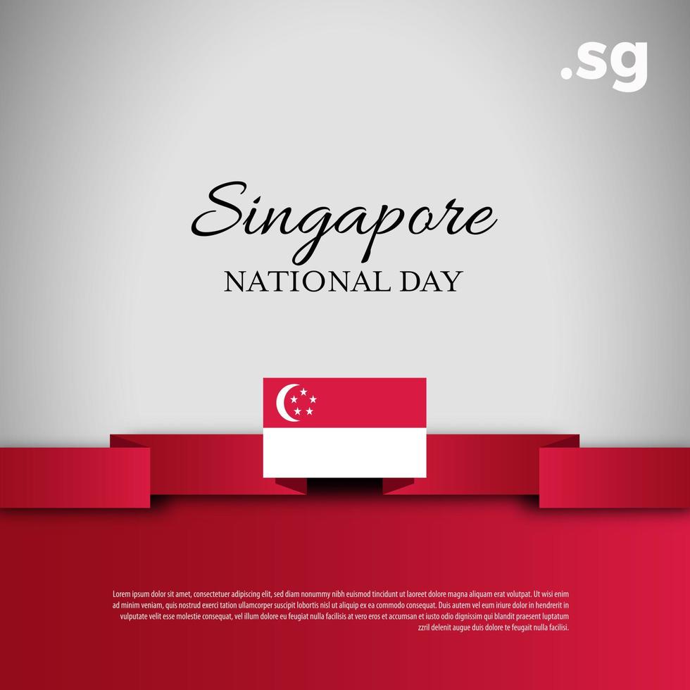 día nacional de singapur. banner, tarjeta de felicitación, diseño de volante. diseño de plantilla de cartel vector