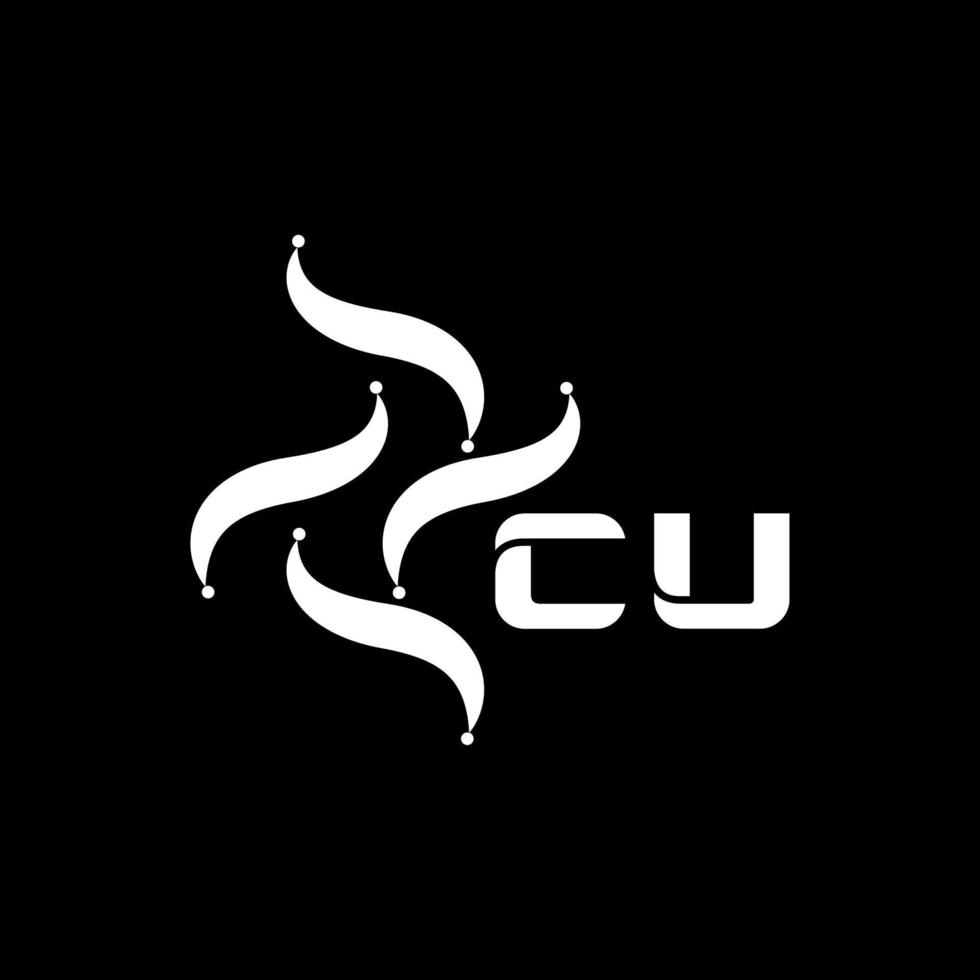 CU letter logo design on black background. CU creative technology minimalist initials letter logo concept. CU Unique modern flat abstract vector letter logo design.