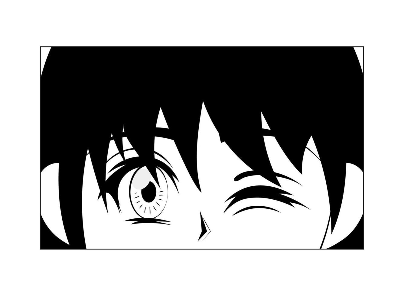 anime close up face vector