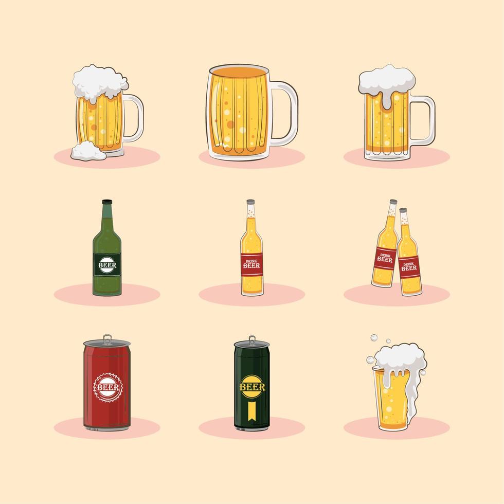 beers drink alcohol vector