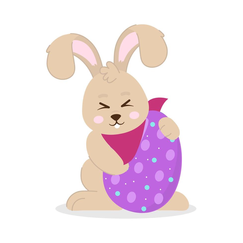 rabbit and easter egg vector