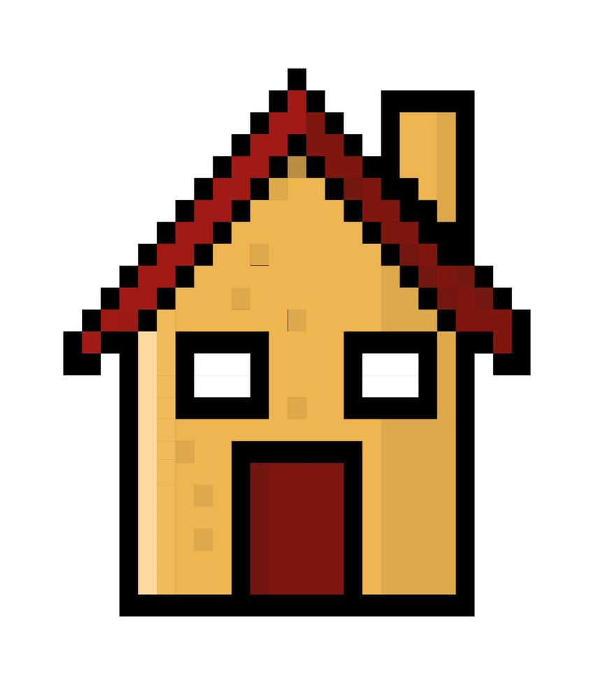 house pixel icon vector