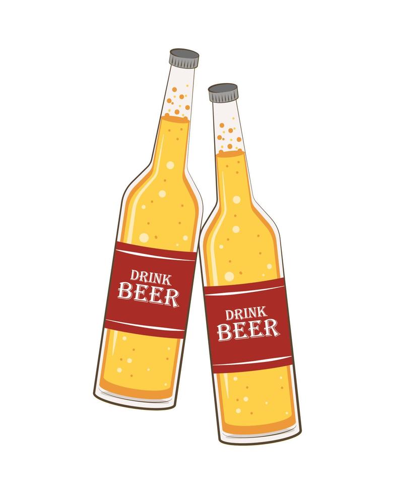 drink beers bottles vector