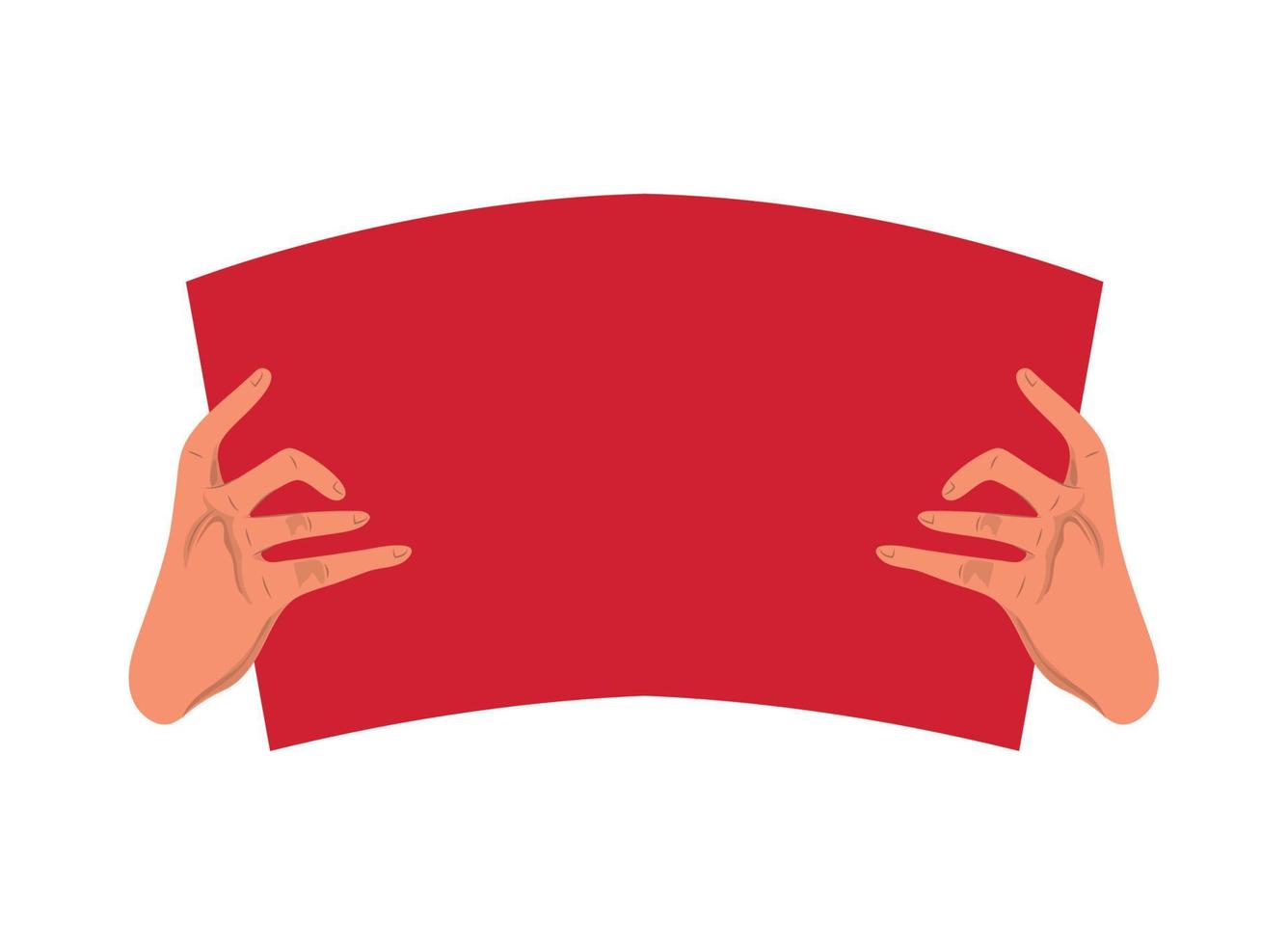 hands with empty banner vector