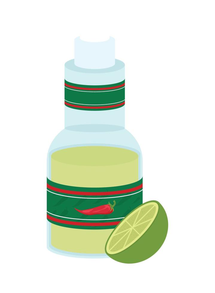 hot chili pepper bottle vector