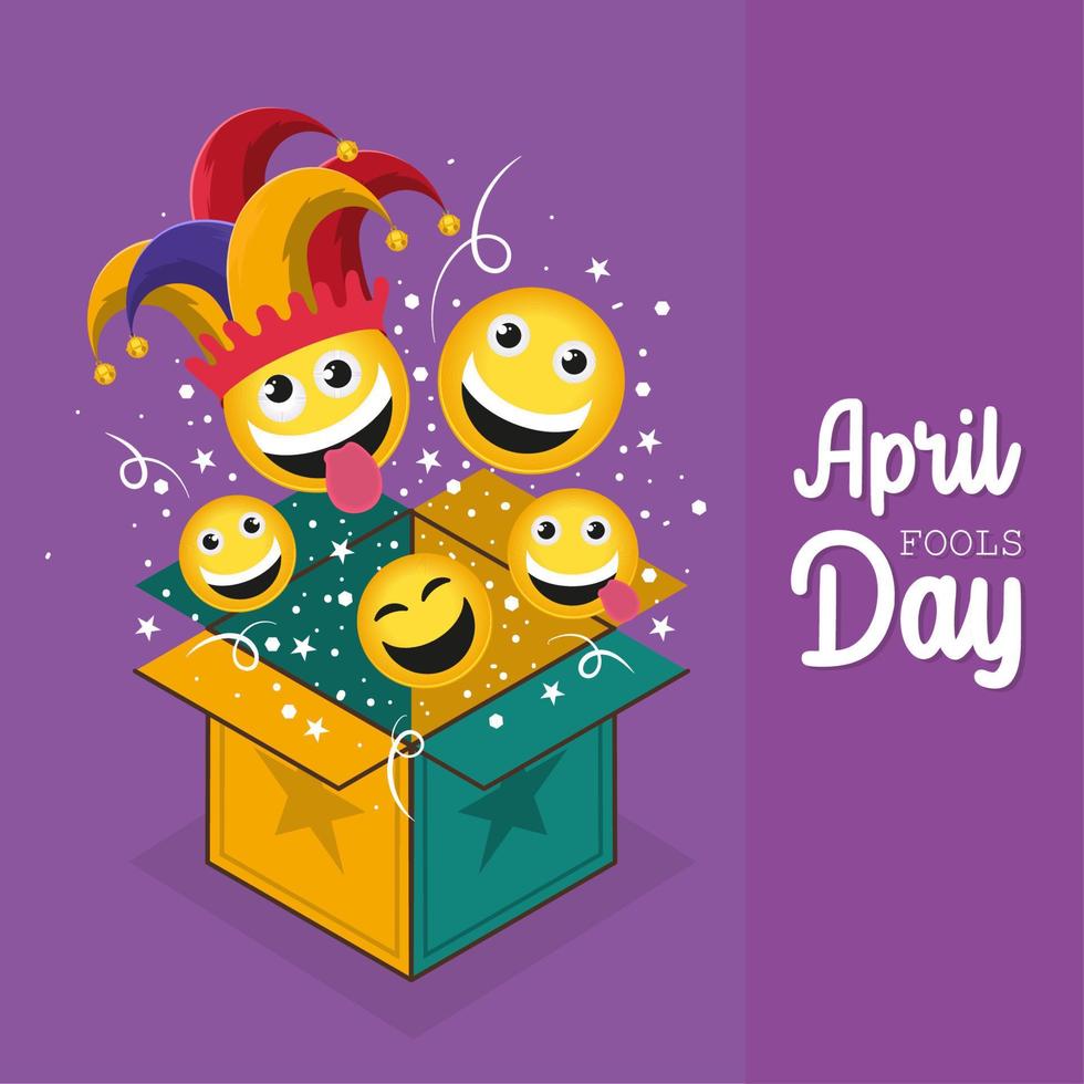 april fools day card vector