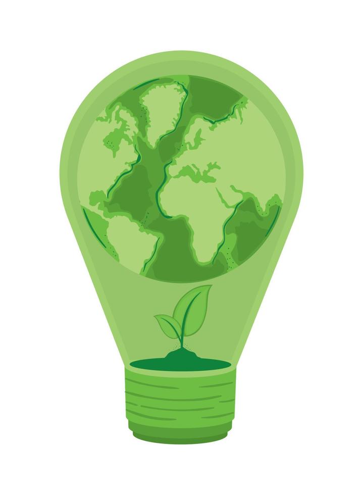 world inside bulb vector