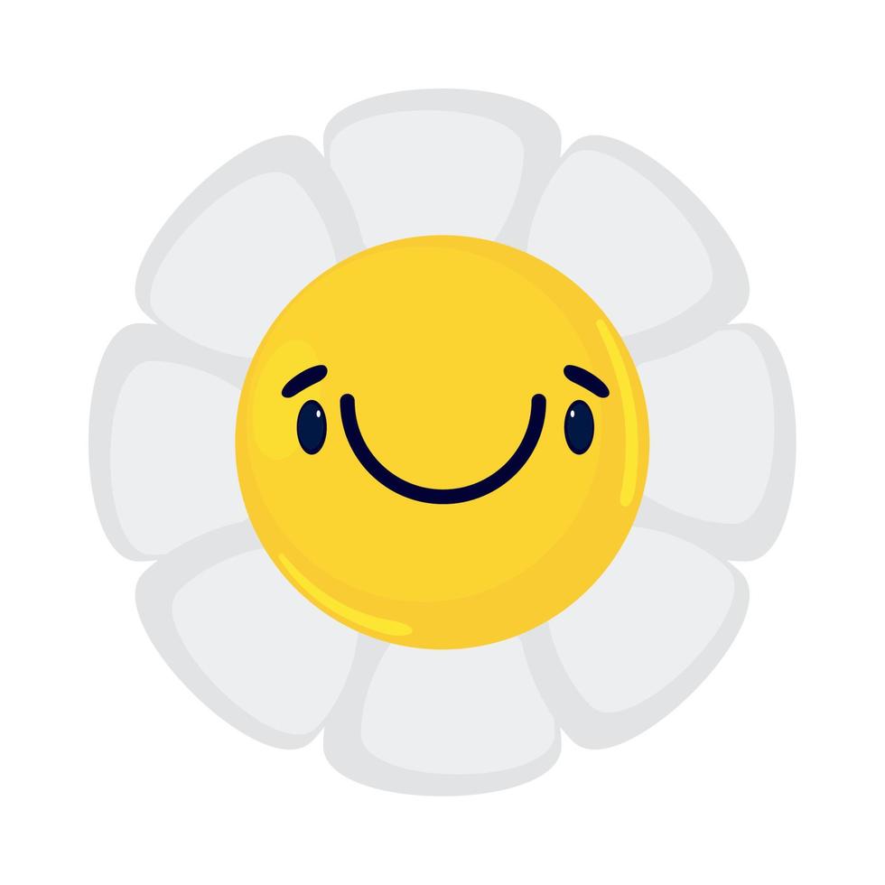 cute flower smile emoji vector