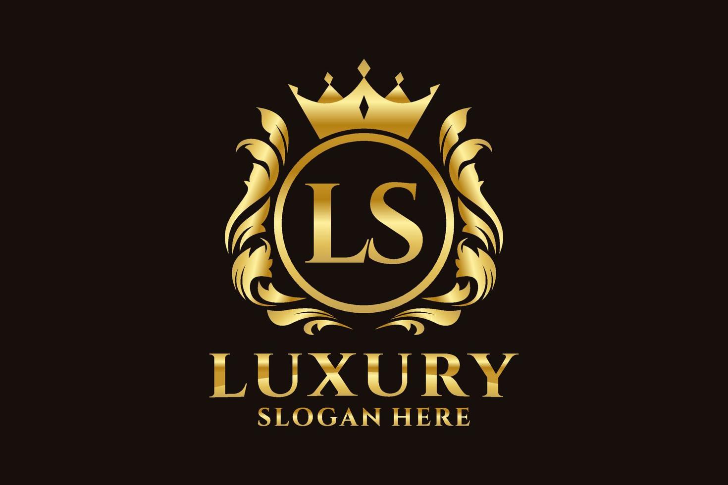 Initial LS Letter Royal Luxury Logo template in vector art for luxurious branding projects and other vector illustration.