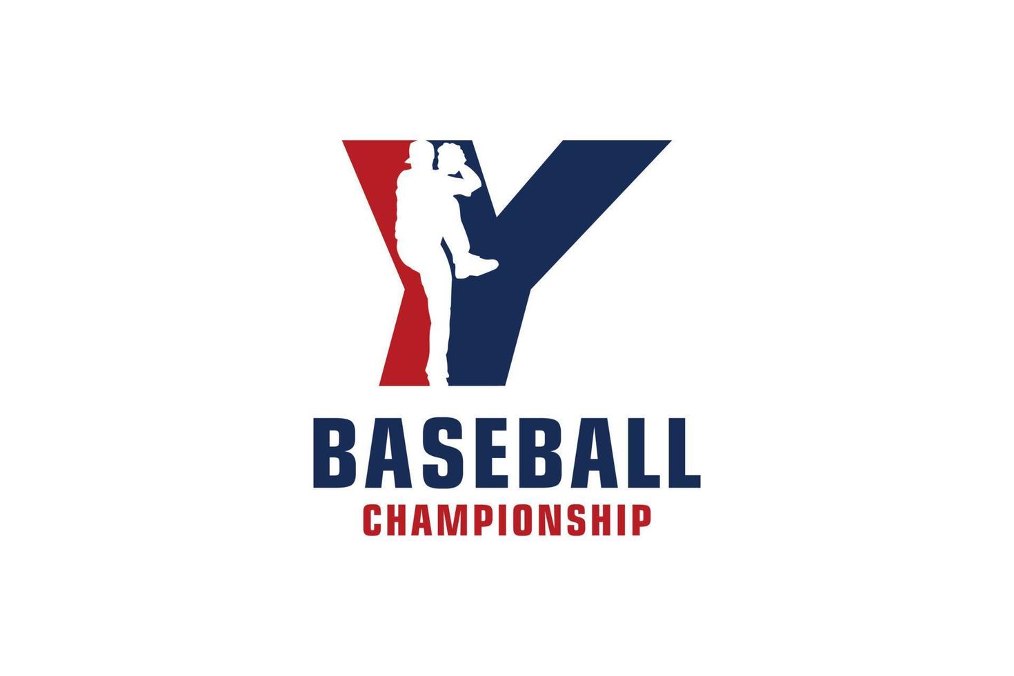 Letter Y with Baseball Logo Design. Vector Design Template Elements for Sport Team or Corporate Identity.