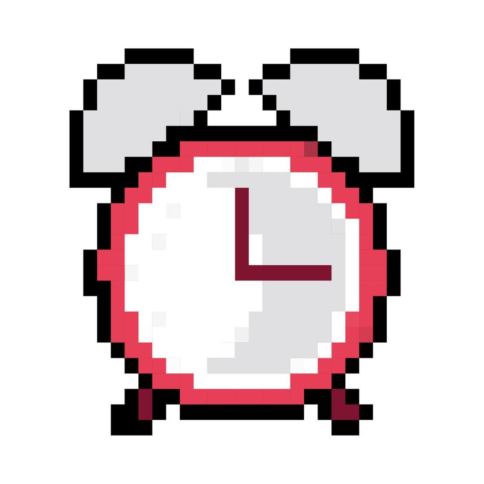 alarm clock pixel vector