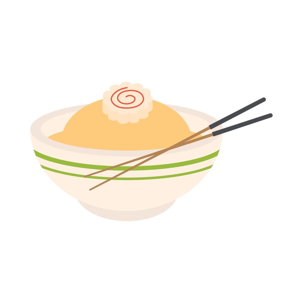 japanese food in bowl vector