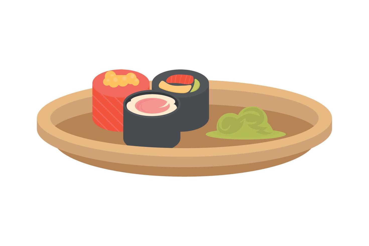 sushi con wasabi vector