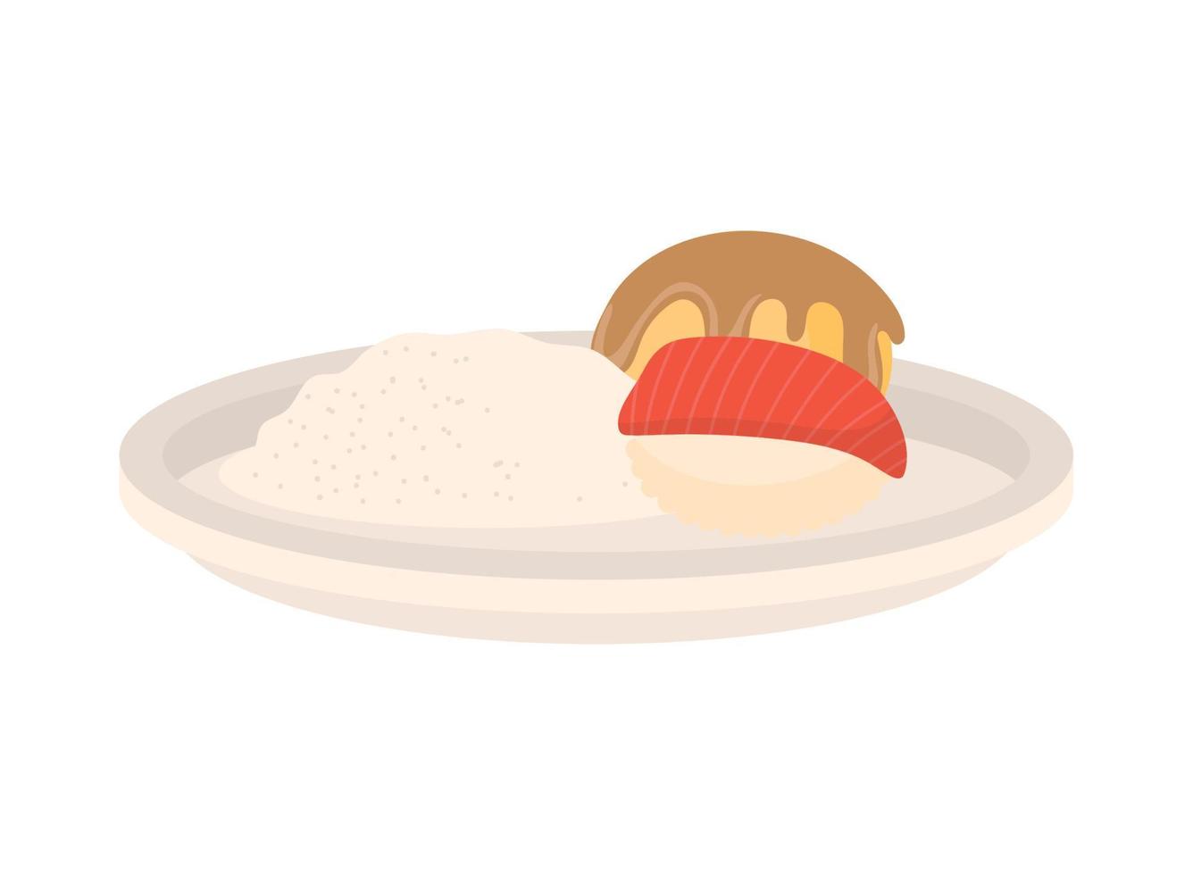 sushi rice and pastry vector