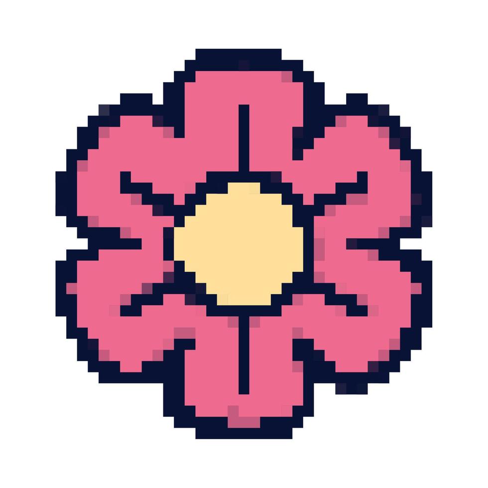 flower pixel art vector