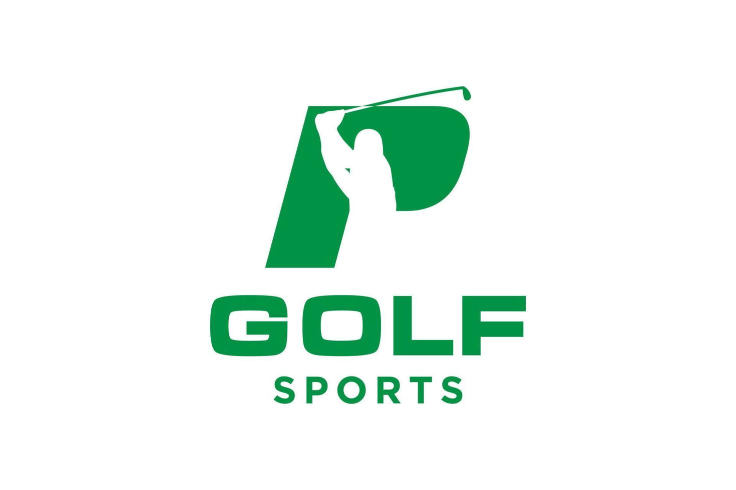 Alphabet letter icon logo P for Golf logo design vector template, Vector label of golf, Logo of golf championship, illustration, Creative icon, design concept
