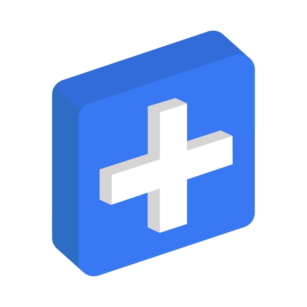 medical cross button vector