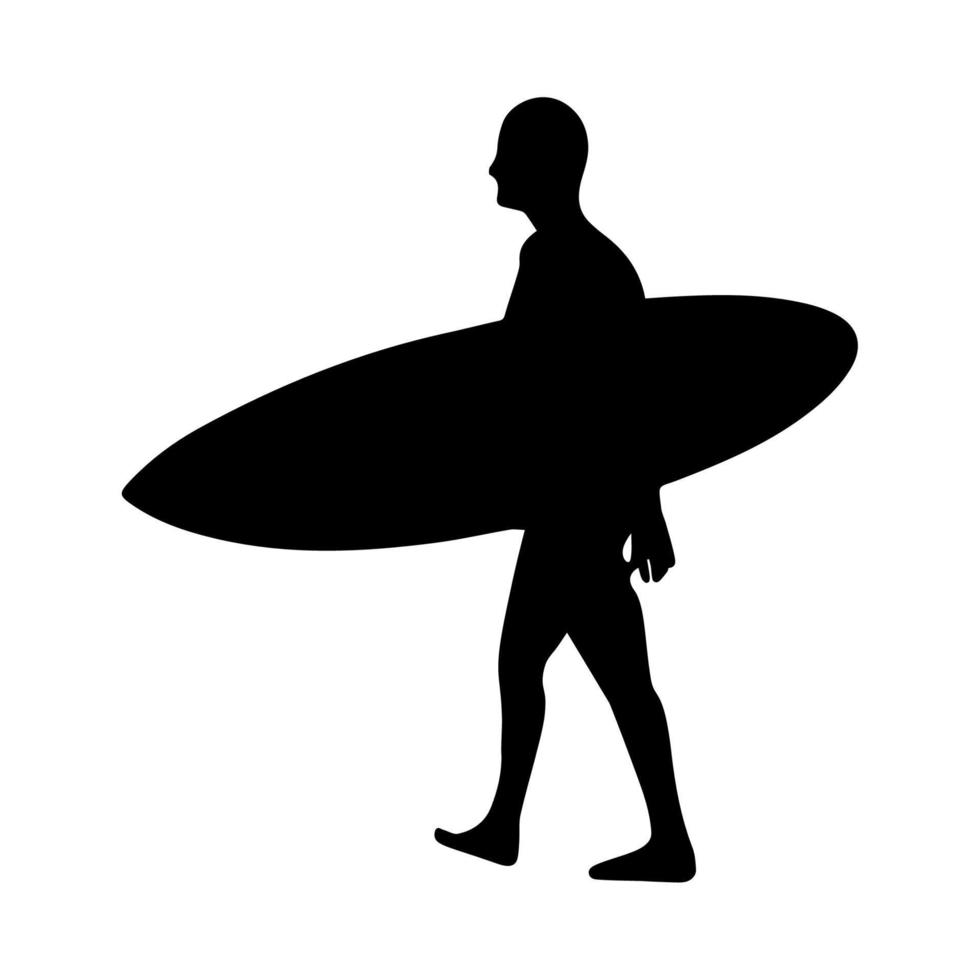 man carrying a surfboard vector