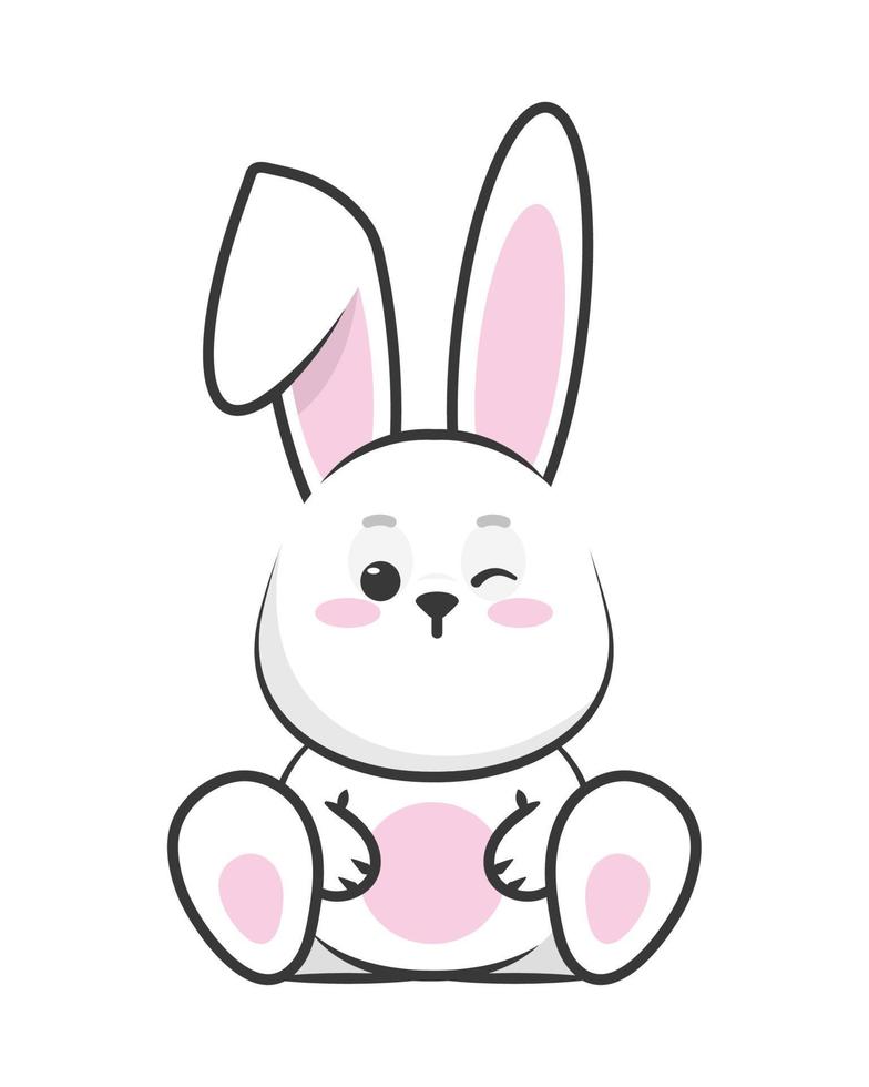 cute rabbit kawaii vector