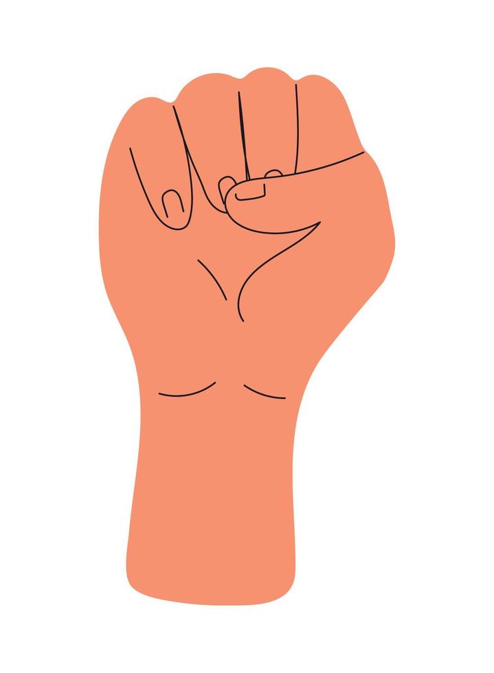 puño de la mano levantada vector