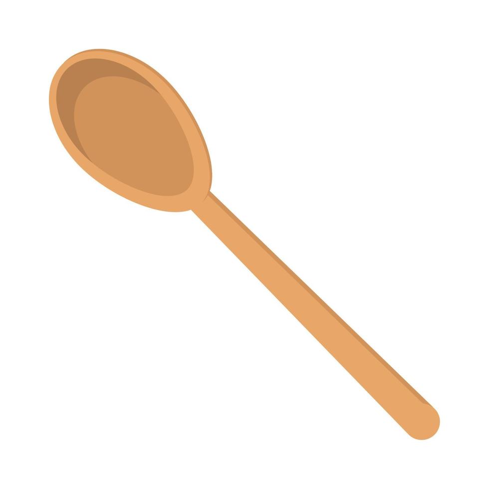 wooden spoon utensil vector