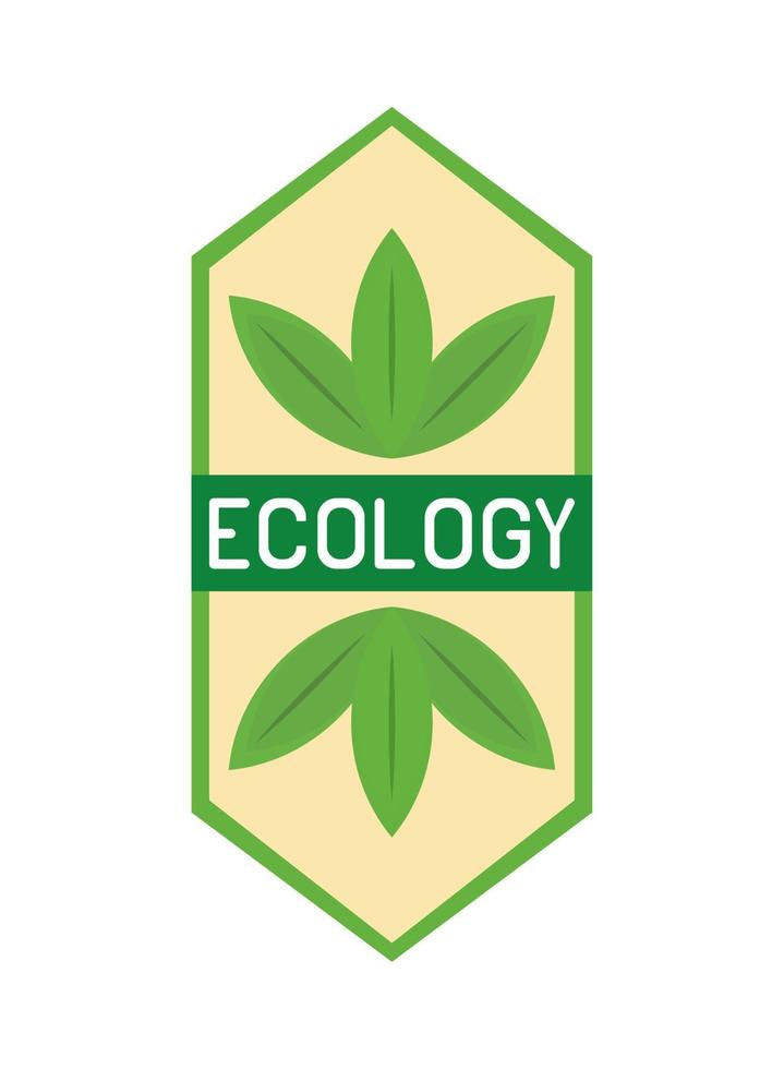 ecology label theme vector