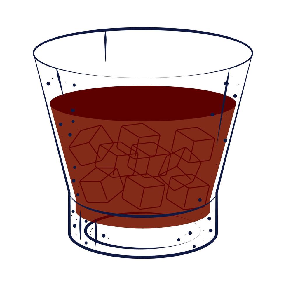 cocktail with ice vector