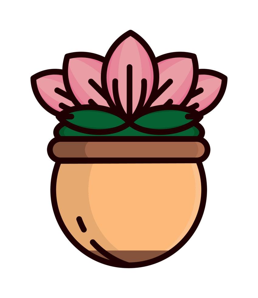 flowerpot and leaf vector