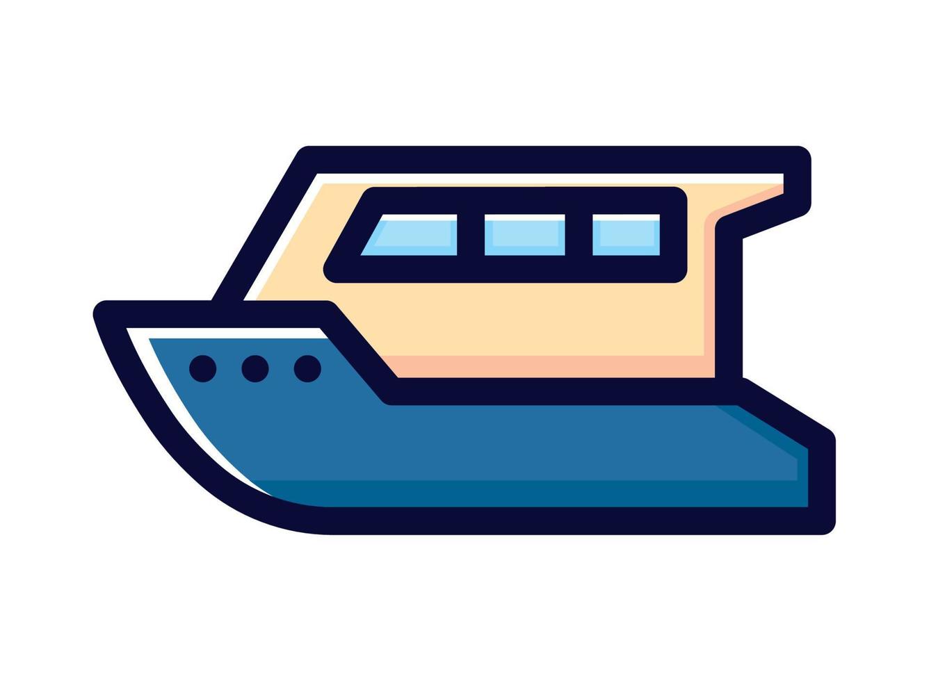 icono de transporte en barco vector