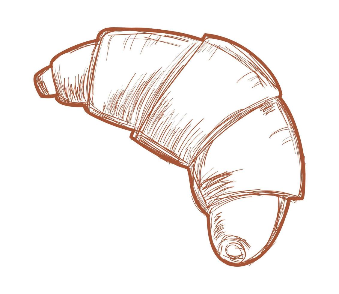 croissant bread icon vector