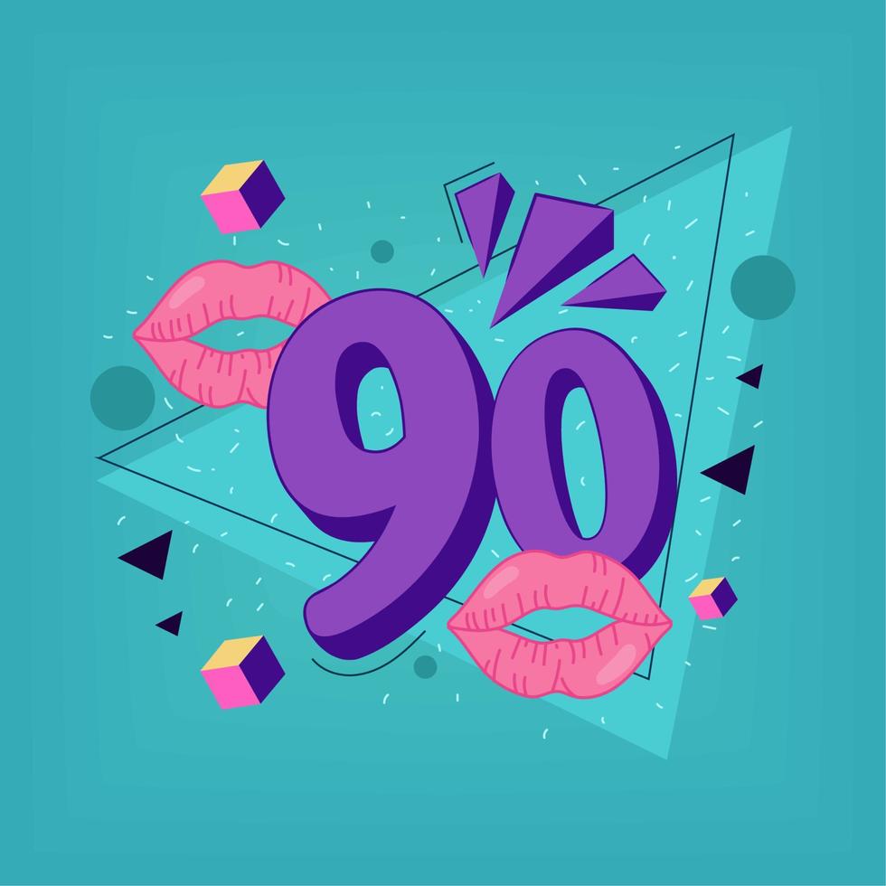 90s fashion design vector
