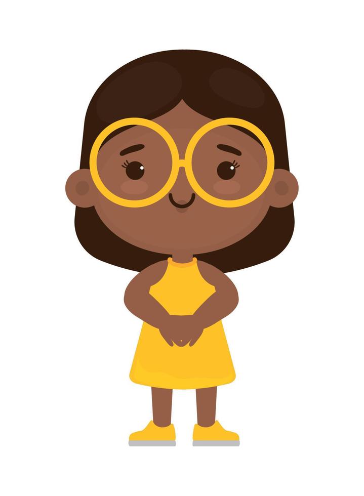 kawaii girl with glasses vector