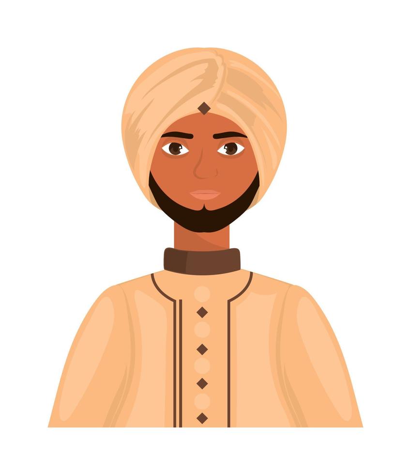 indian man portrait vector